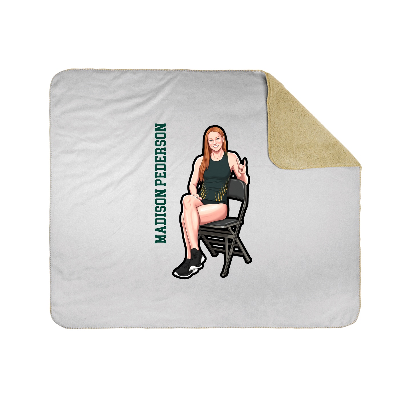 Throw Blanket — Name Vertical in White