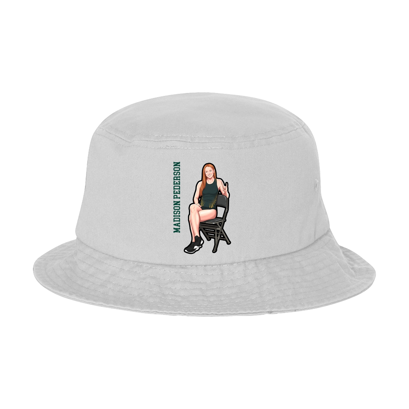 Bucket Cap — Name Vertical in White