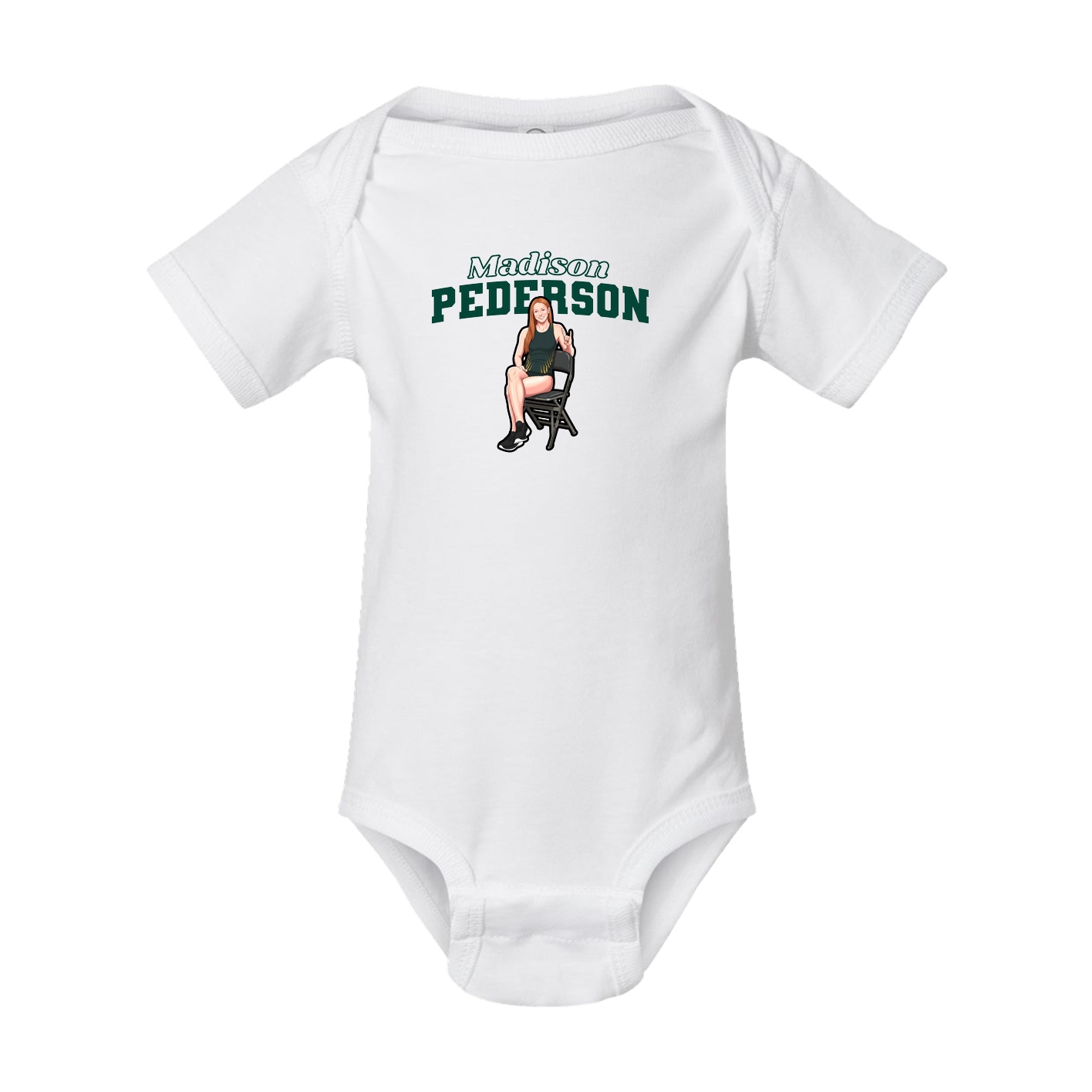 Baby Onesie — Name Arch in White