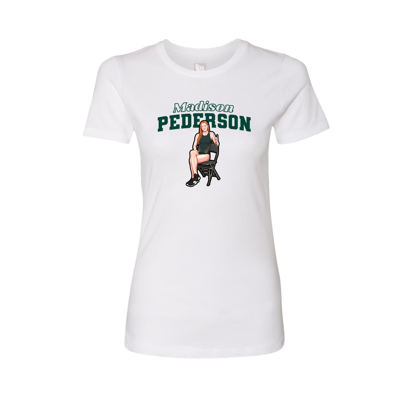 Fitted Women's Tee — Name Arch in White