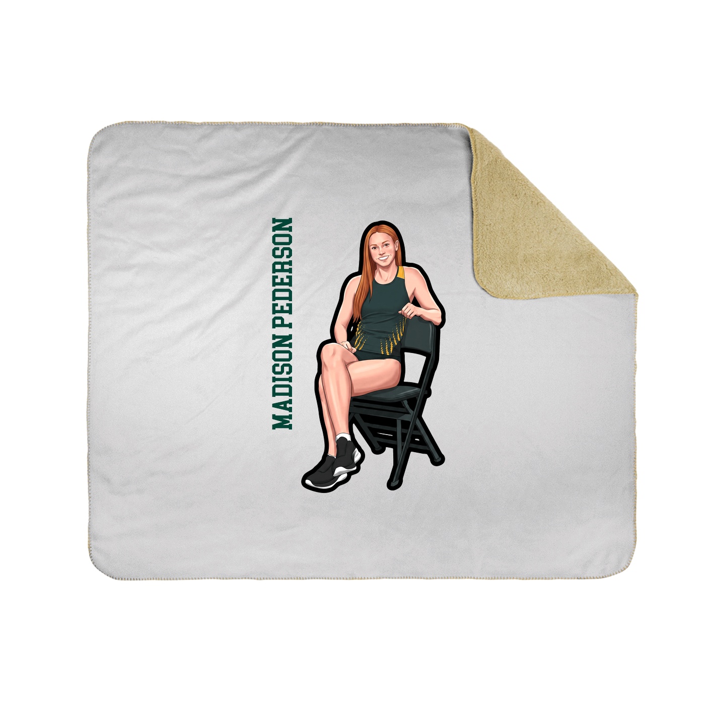 Throw Blanket — Name Vertical in White