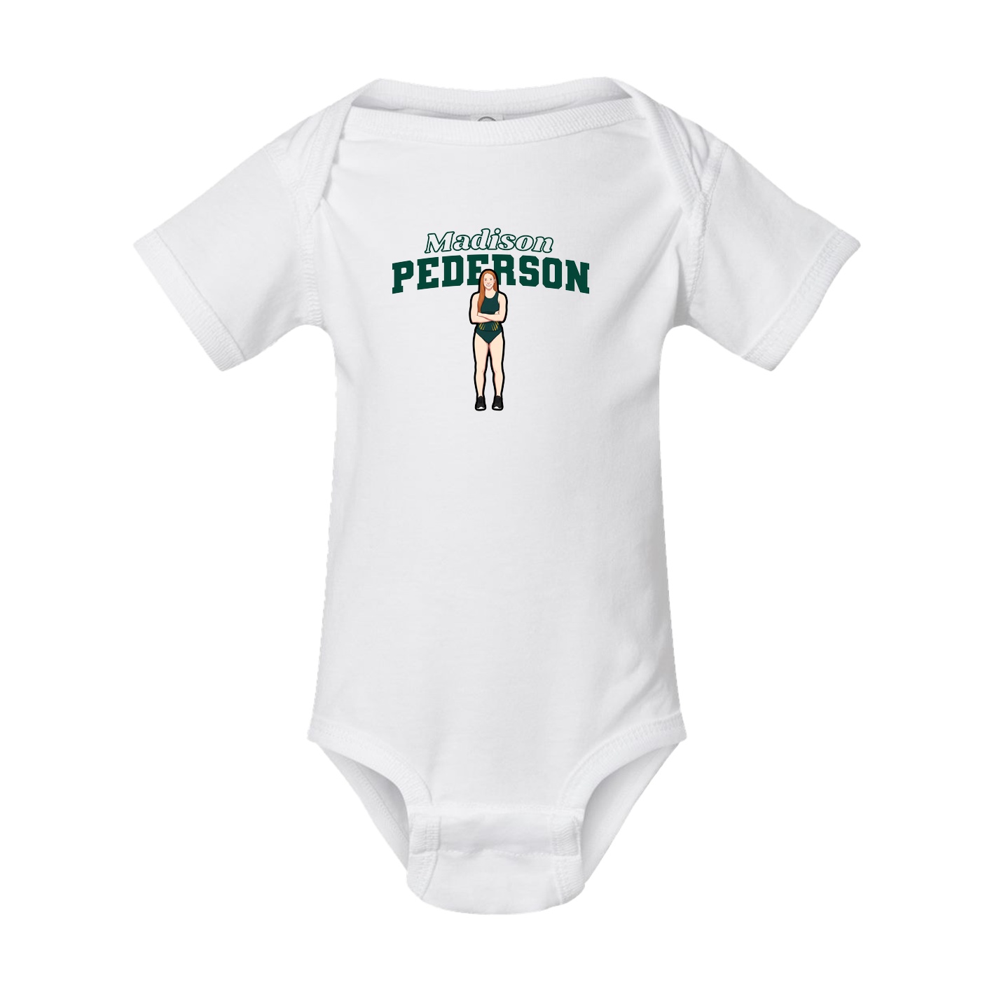 Baby Onesie — Name Arch in White