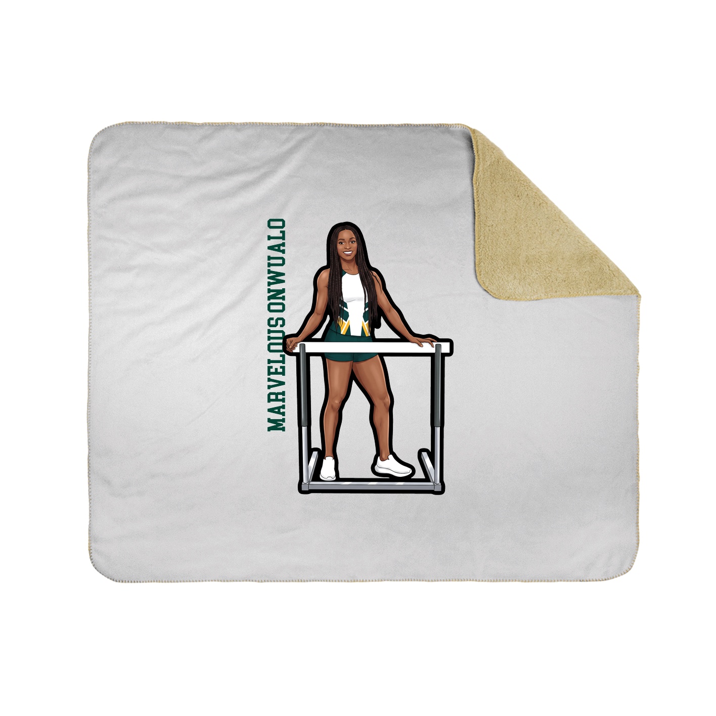 Throw Blanket — Name Vertical in White