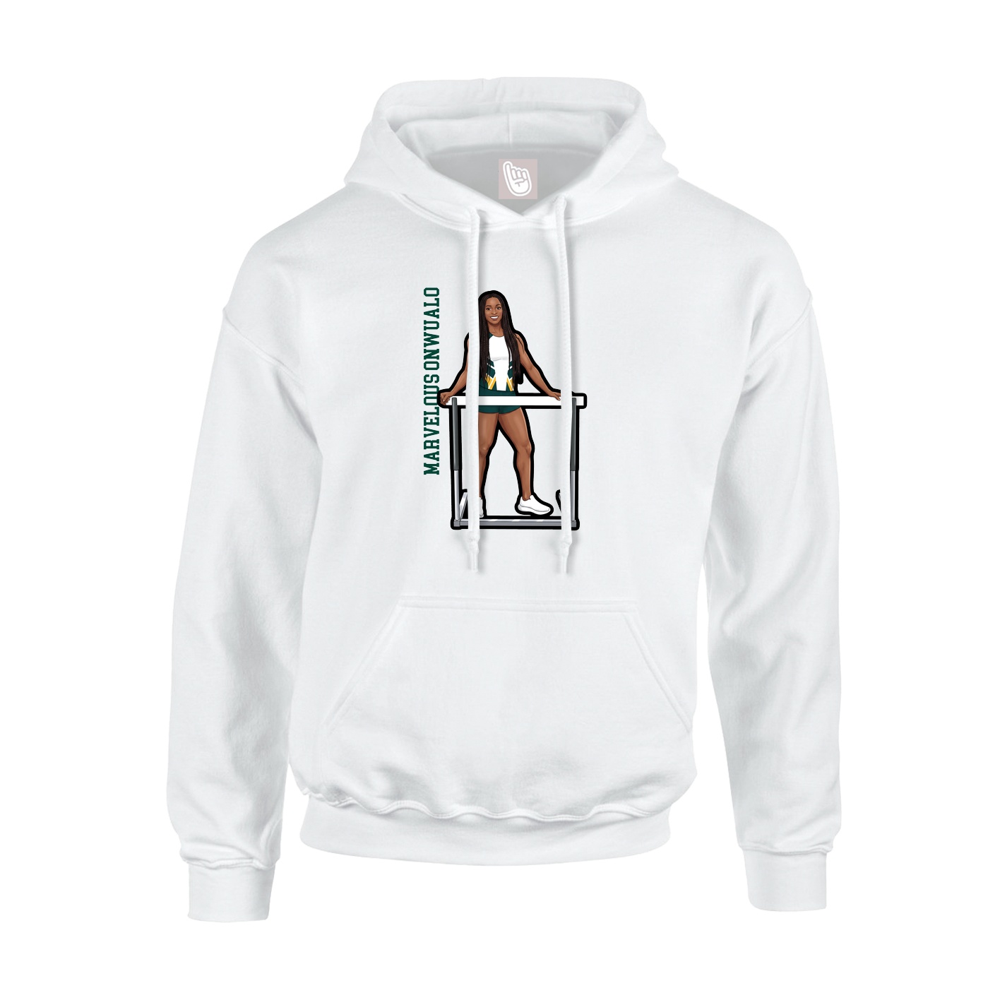 Hoodie — Name Vertical in White