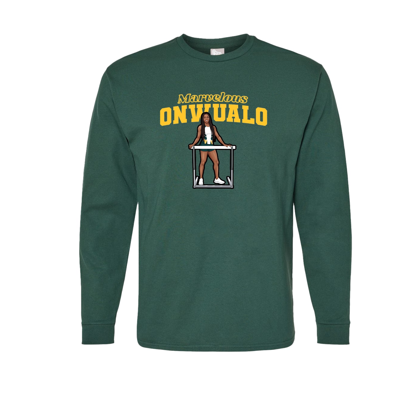 Long Sleeve Tee — Name Arch in Green