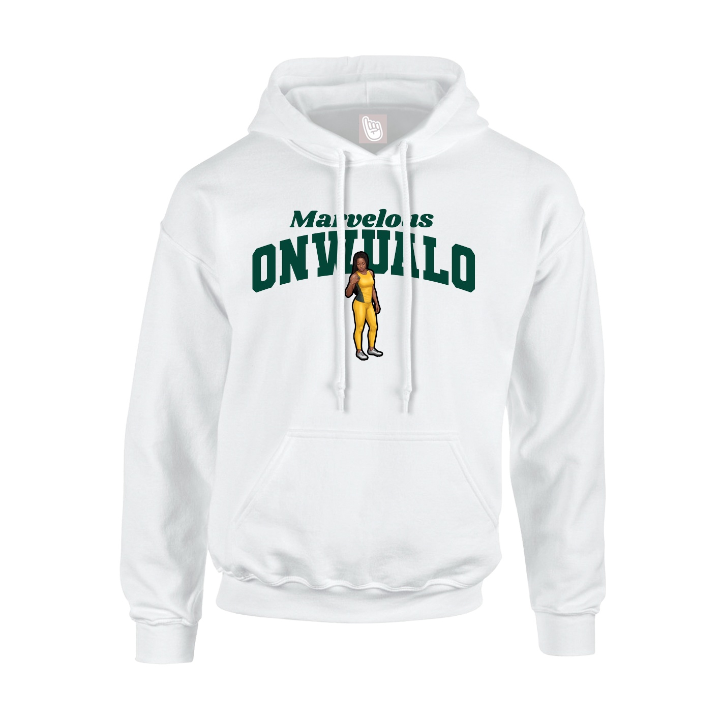 Hoodie — Signature Arch in White
