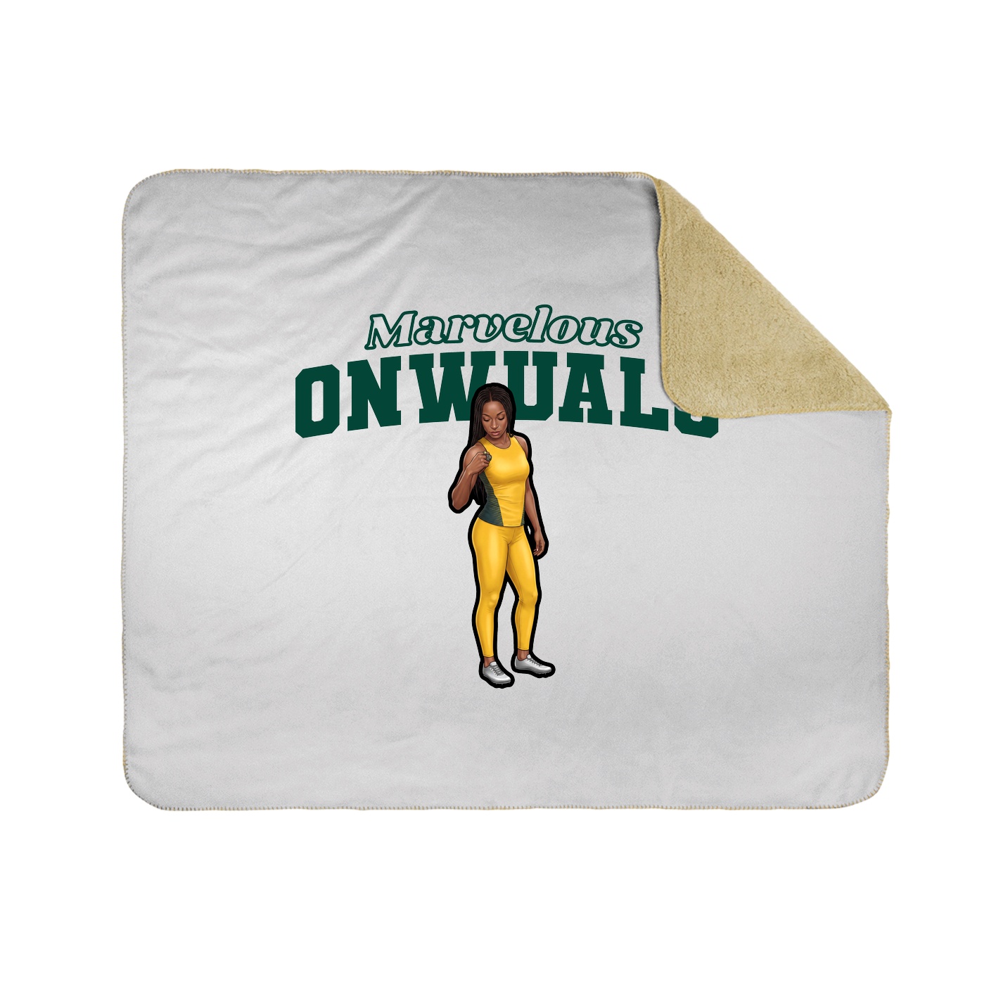 Throw Blanket — Name Arch in White