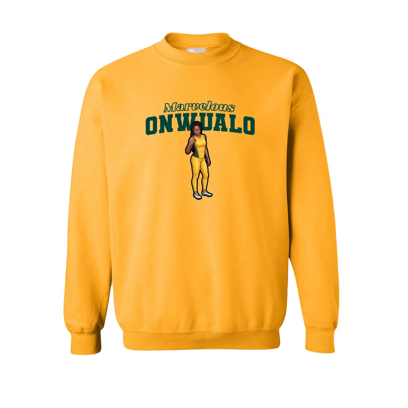 Fleece Crew — Name Arch in Gold