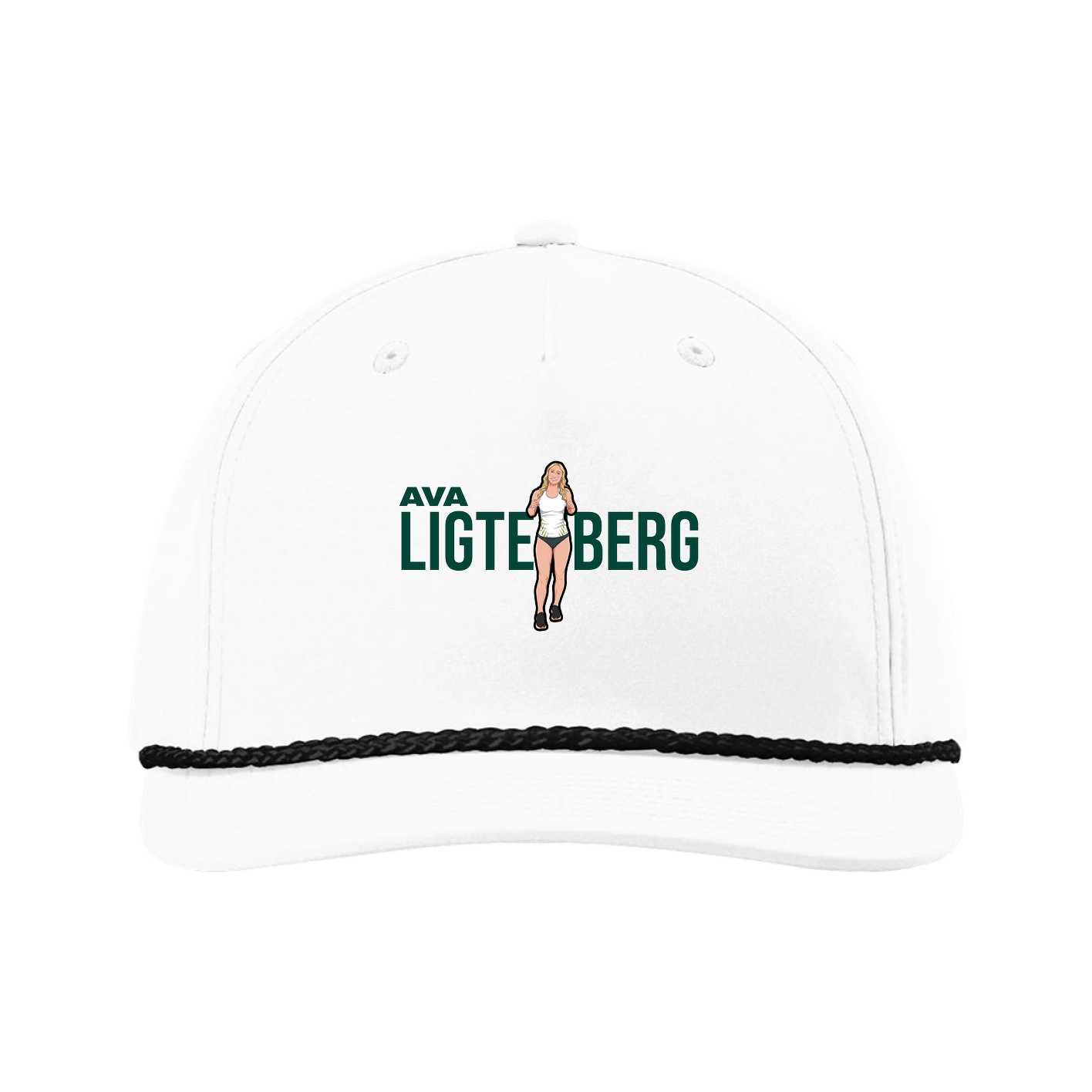 Five-Panel Classic Rope Cap — Player Name in White