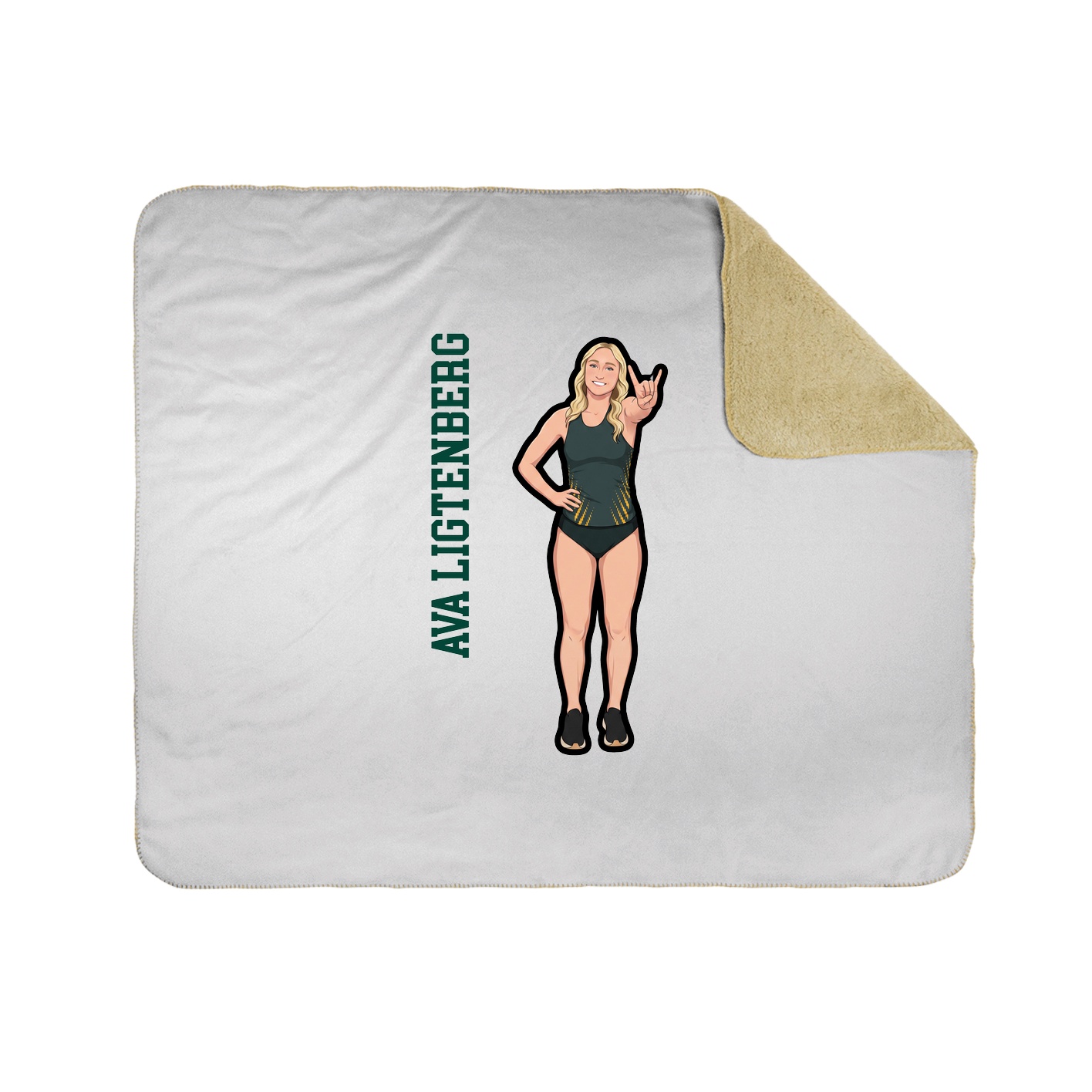 Throw Blanket — Name Vertical in White