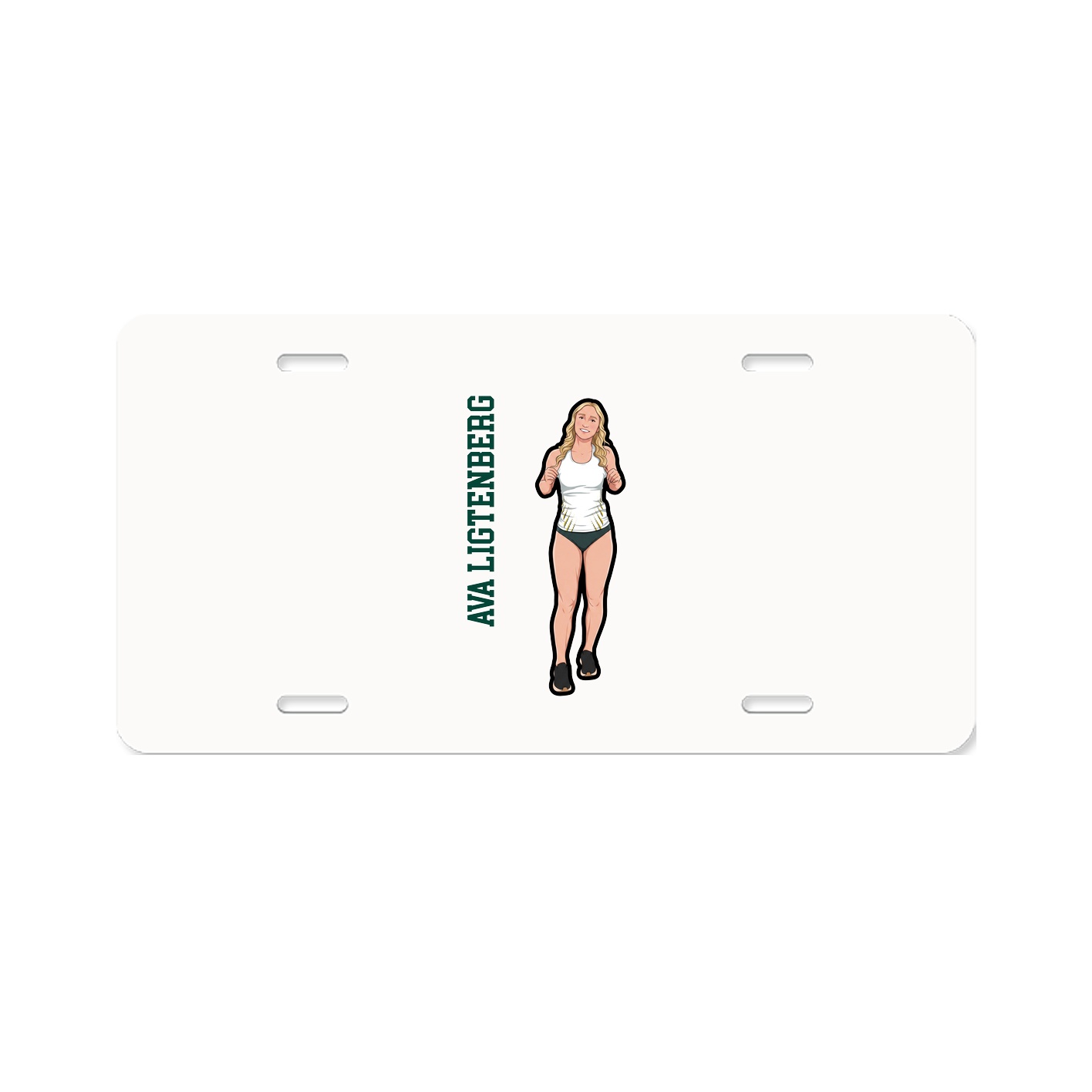 License Plate — Name Vertical in Classic