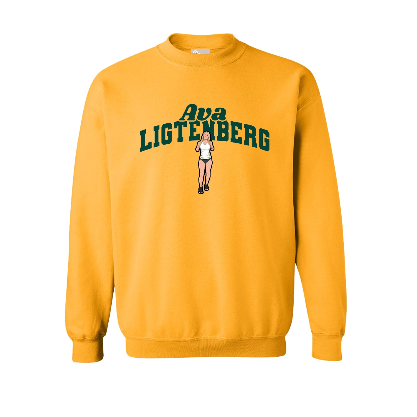 Fleece Crew — Signature Arch in Gold