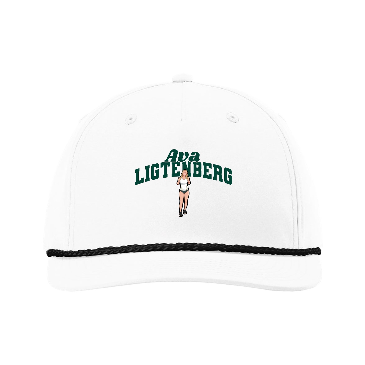 Five-Panel Classic Rope Cap — Signature Arch in White