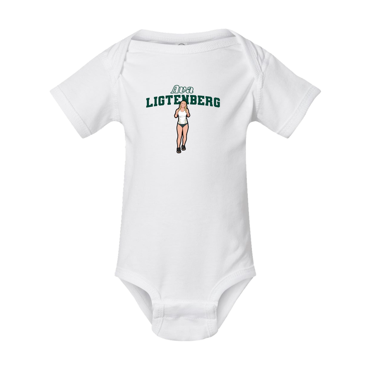 Baby Onesie — Name Arch in White