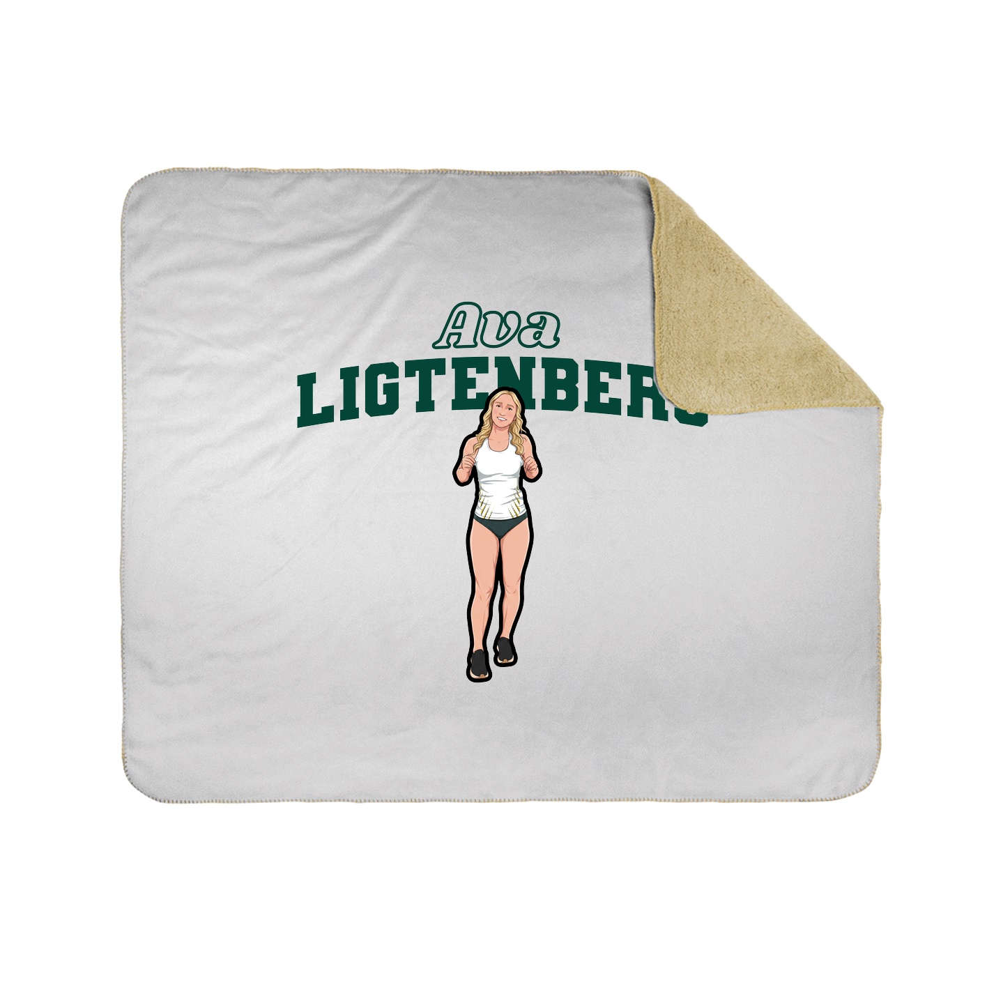 Throw Blanket — Name Arch in White