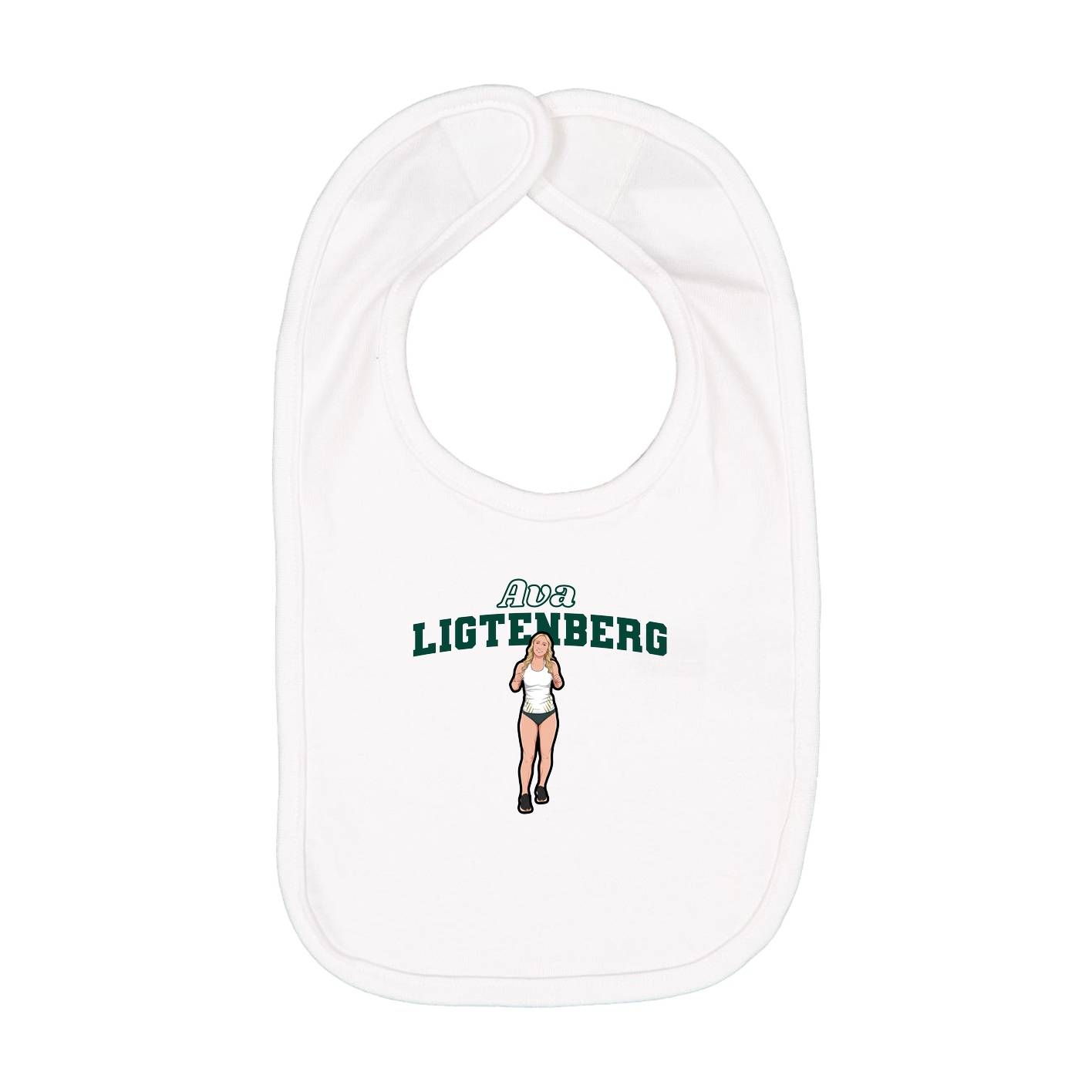 Infant Bib — Name Arch in White
