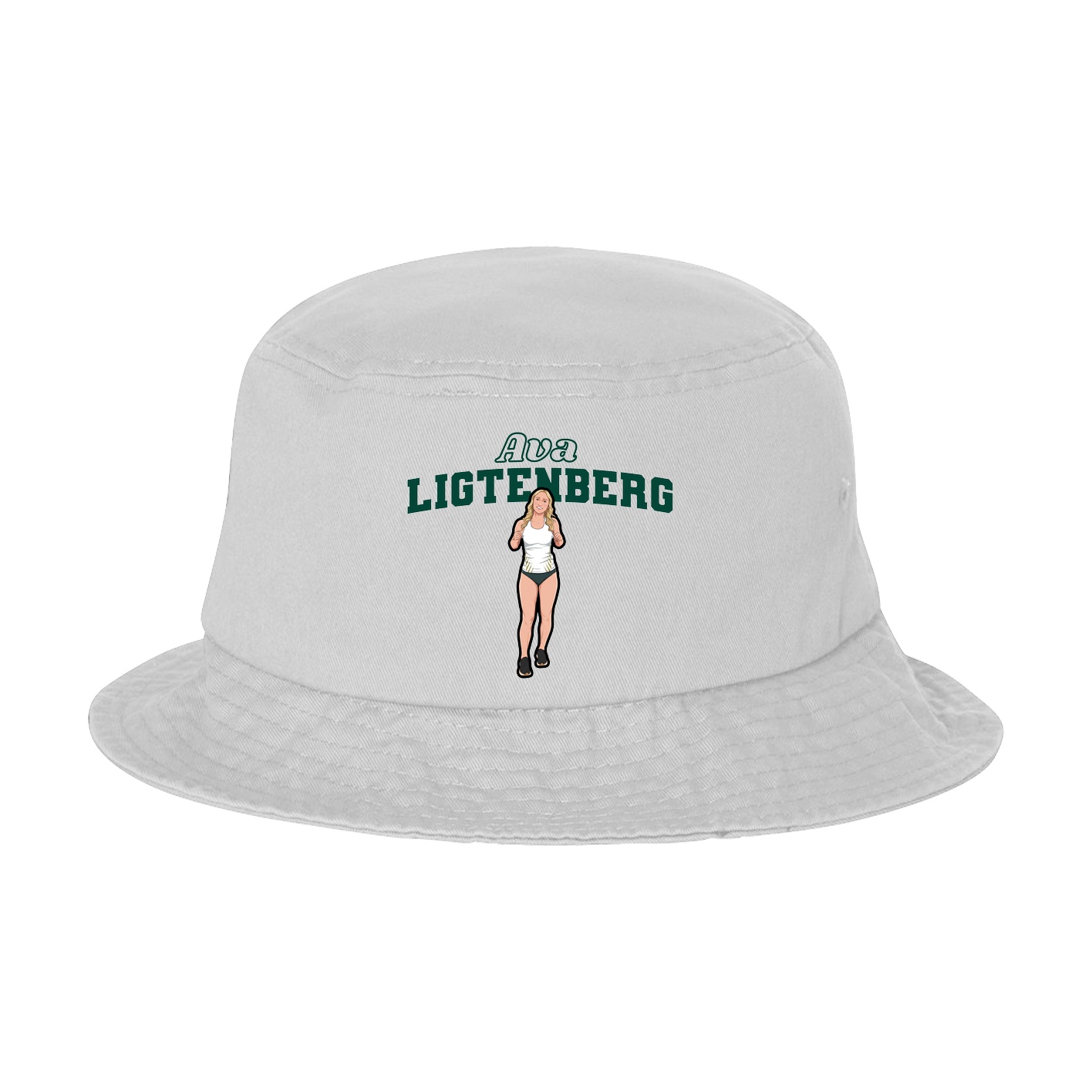 Bucket Cap — Name Arch in White
