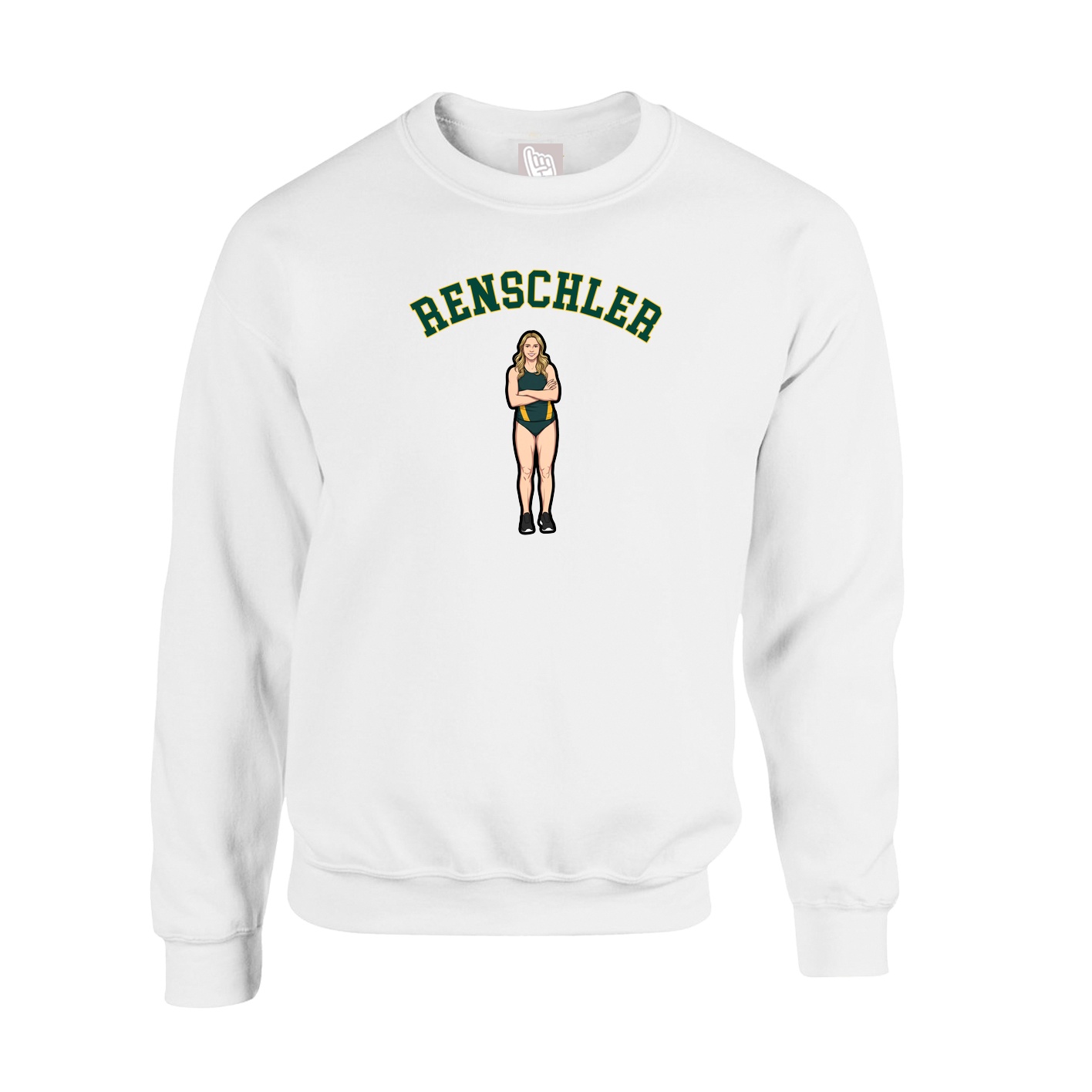 Fleece Crew — Shirsey Arch in White