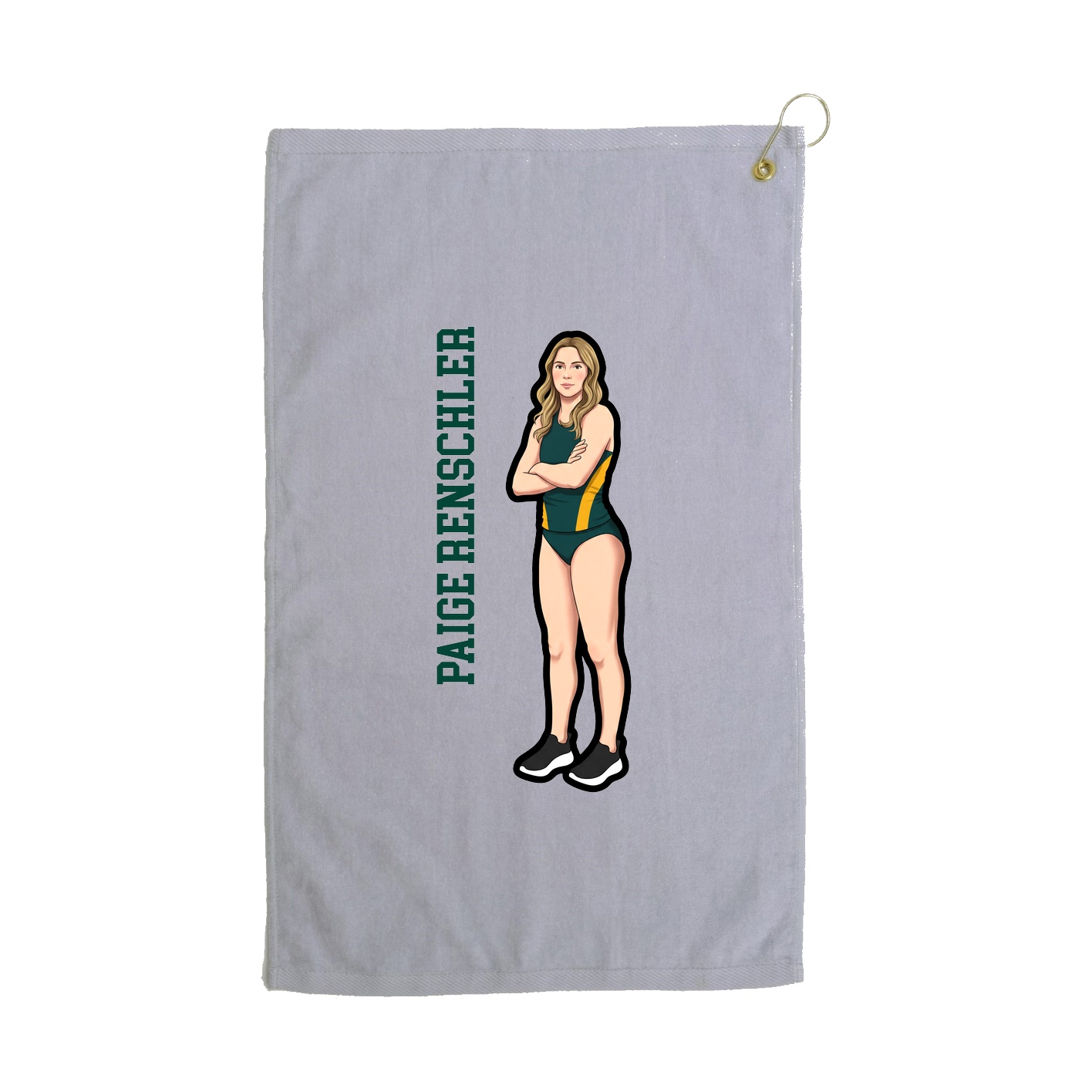 Golf Towel — Name Vertical in Grey
