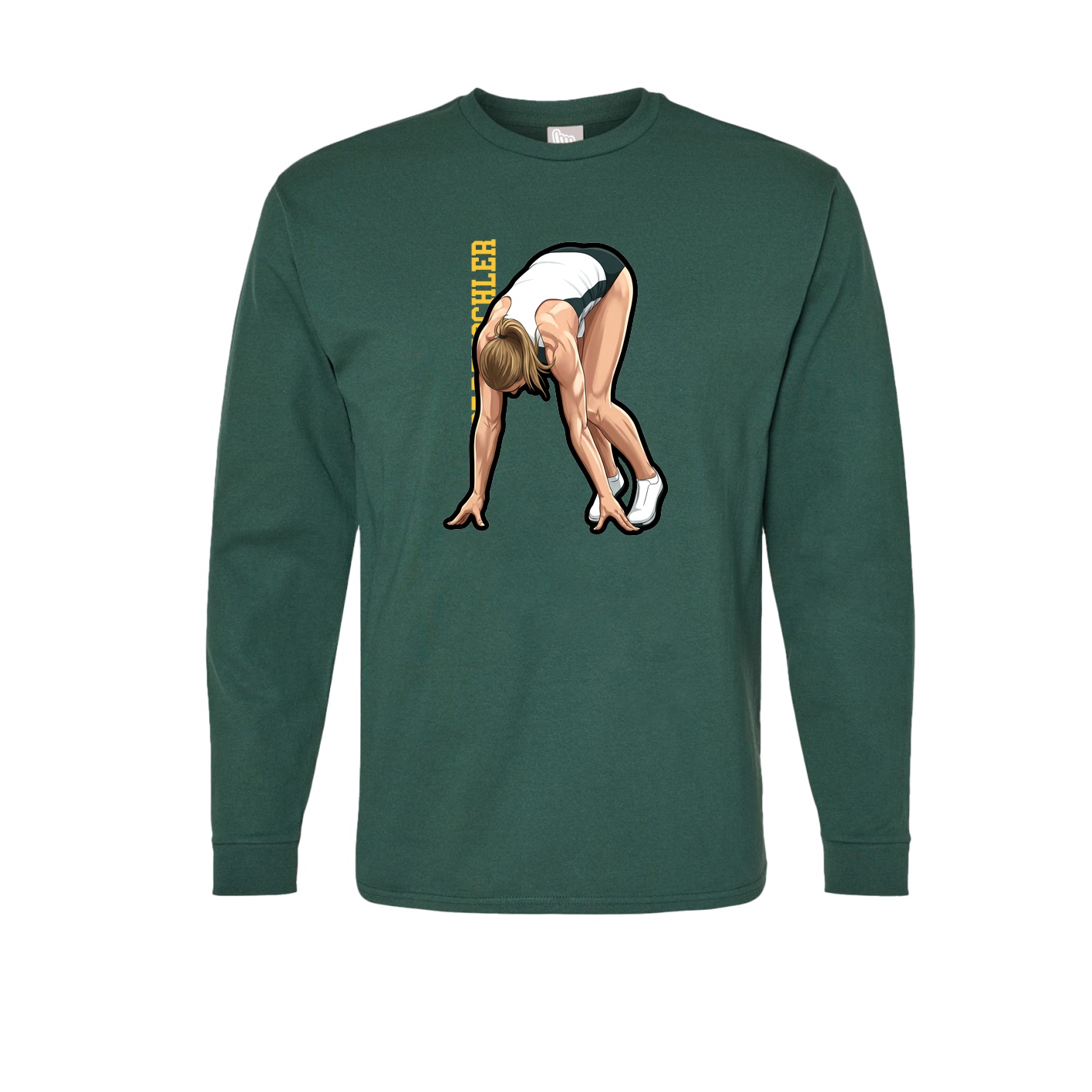 Long Sleeve Tee — Name Vertical in Green