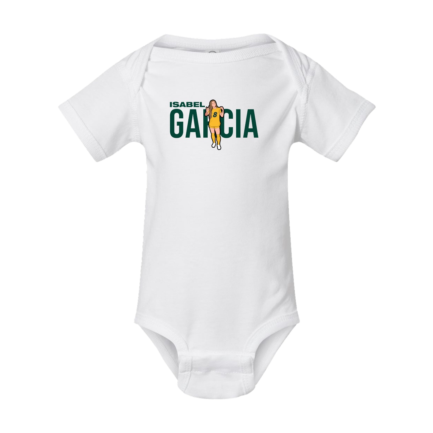 Baby Onesie — Player Name in White