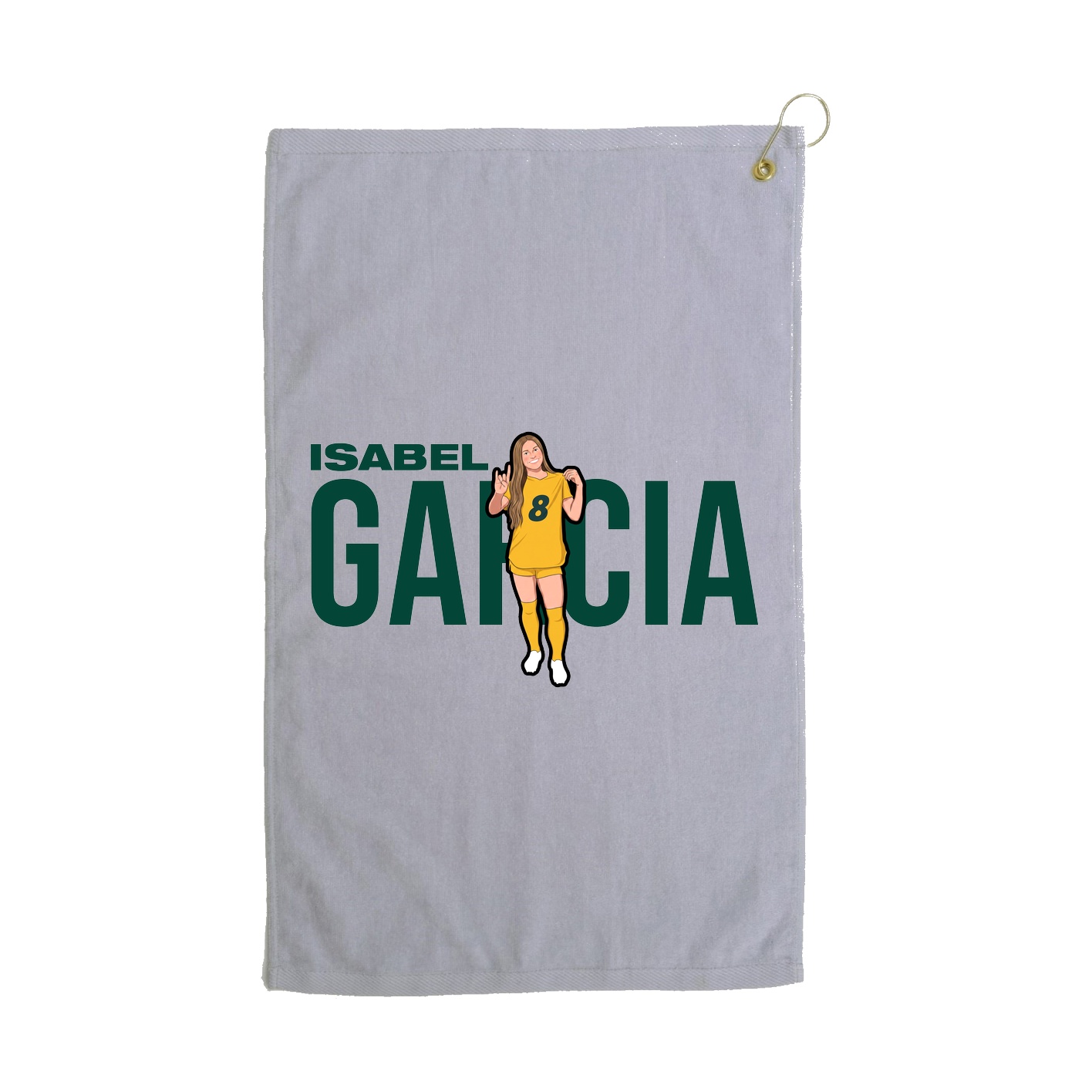 Golf Towel — Player Name in Grey