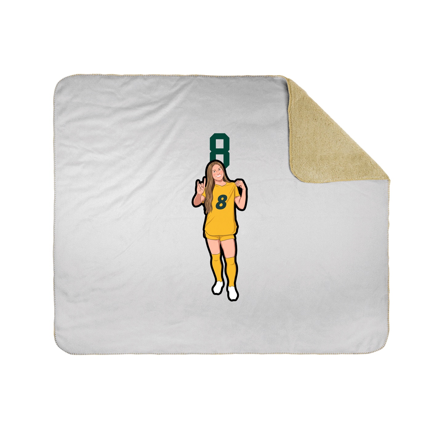 Throw Blanket — Number Top in White
