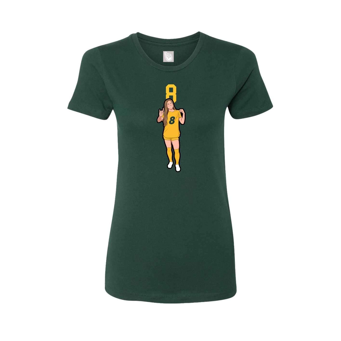 Fitted Women's Tee — Number Top in Green