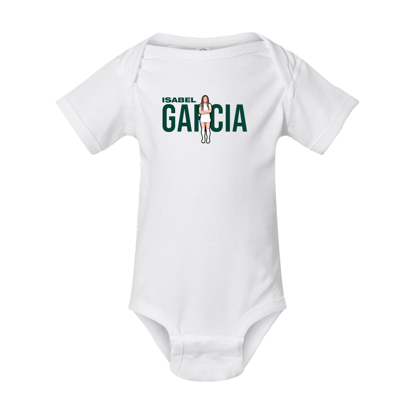 Baby Onesie — Player Name in White