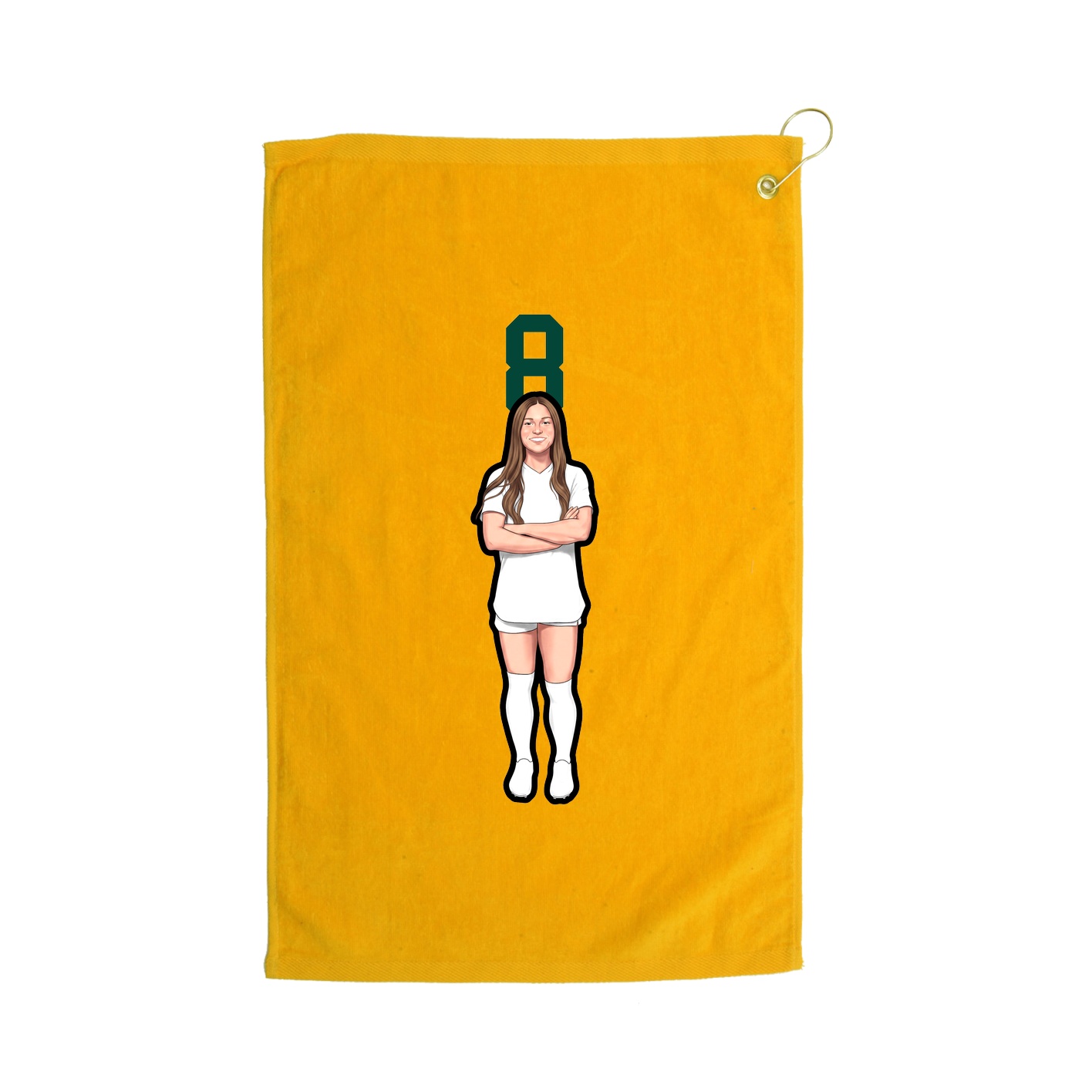 Golf Towel — Number Top in Gold
