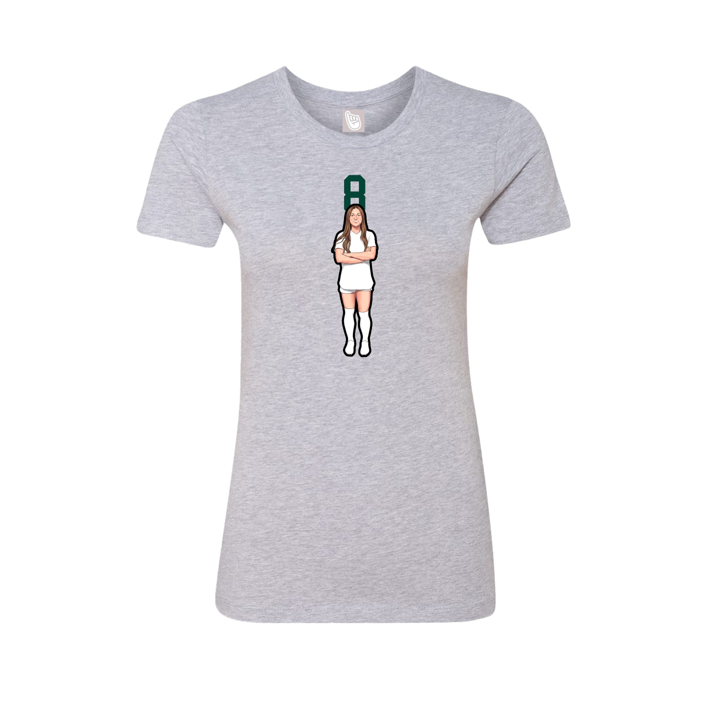 Fitted Women's Tee — Number Top in Grey