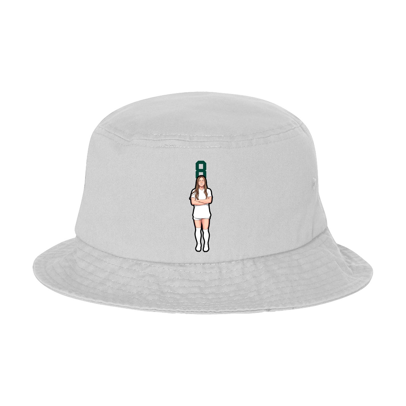 Bucket Cap — Number Top in White