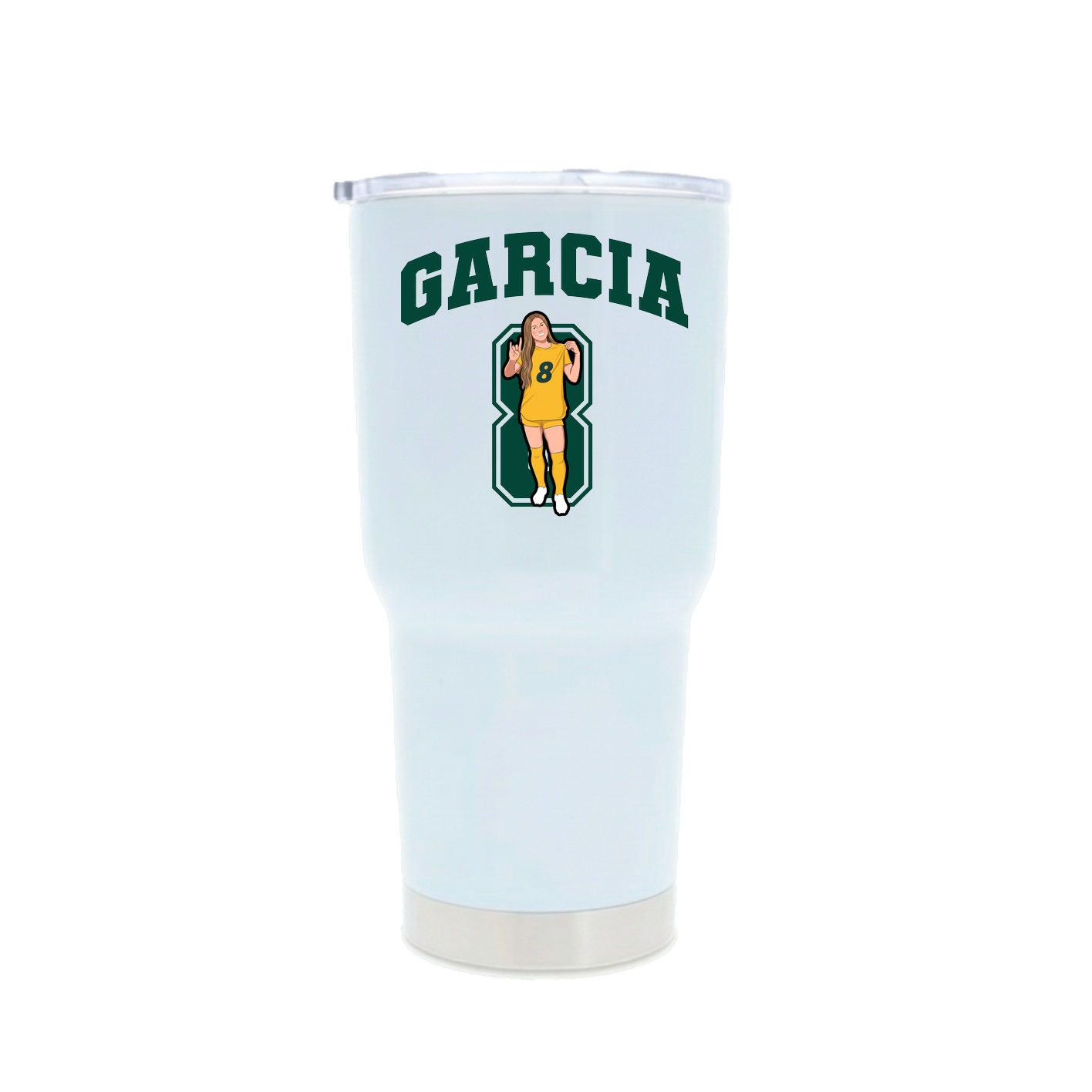 30oz Stainless Steel Tumbler — Number in White