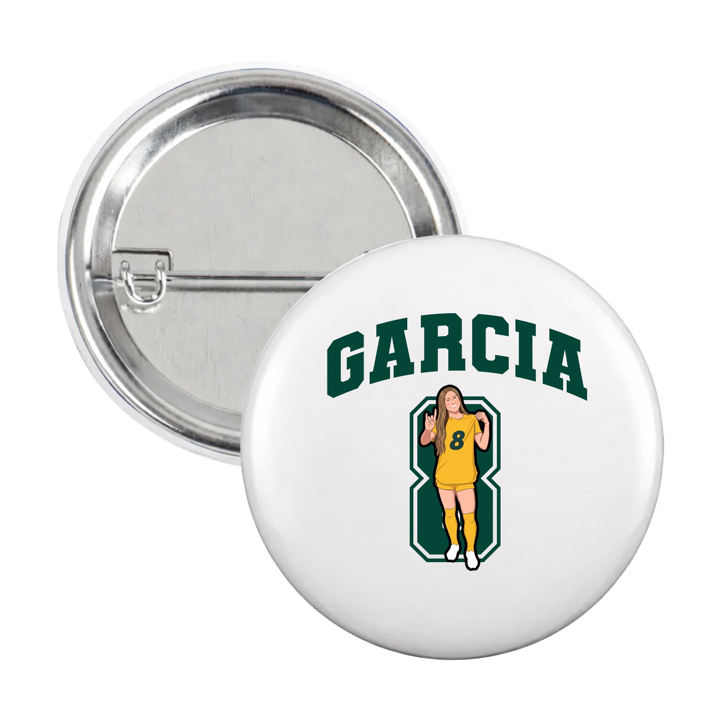 Game Day Button — Number in White