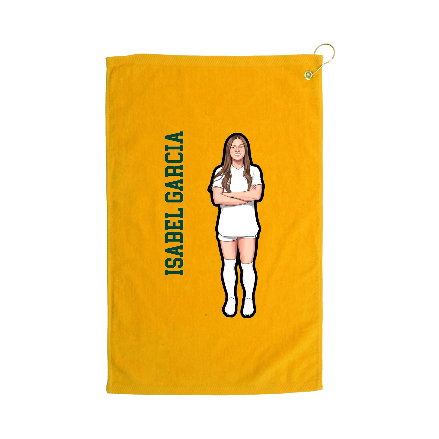 Golf Towel — Name Vertical in Gold
