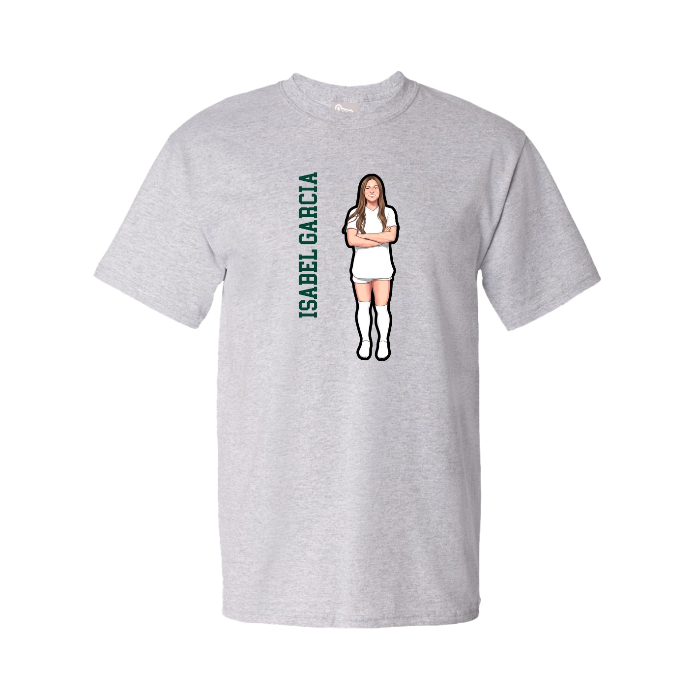 Youth Tee — Name Vertical in Grey