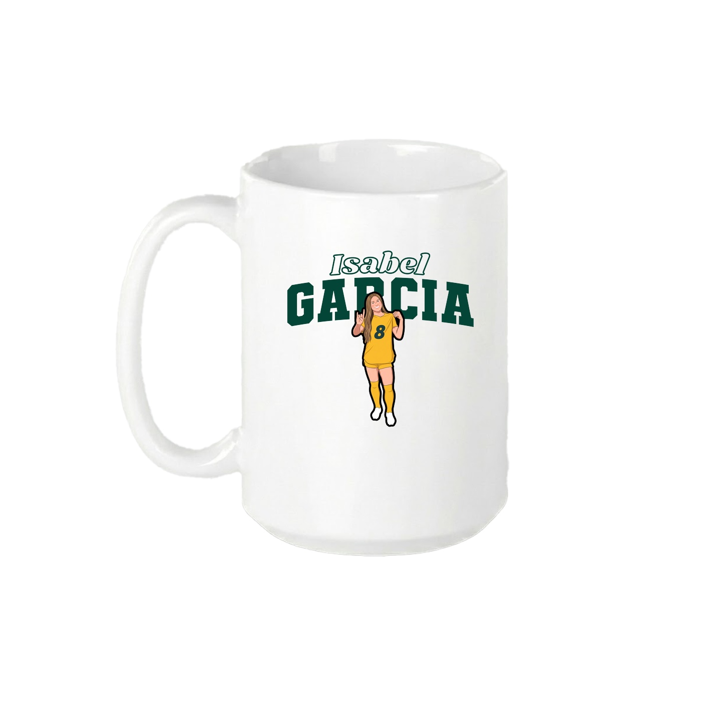 15oz Coffee Mug — Name Arch in White