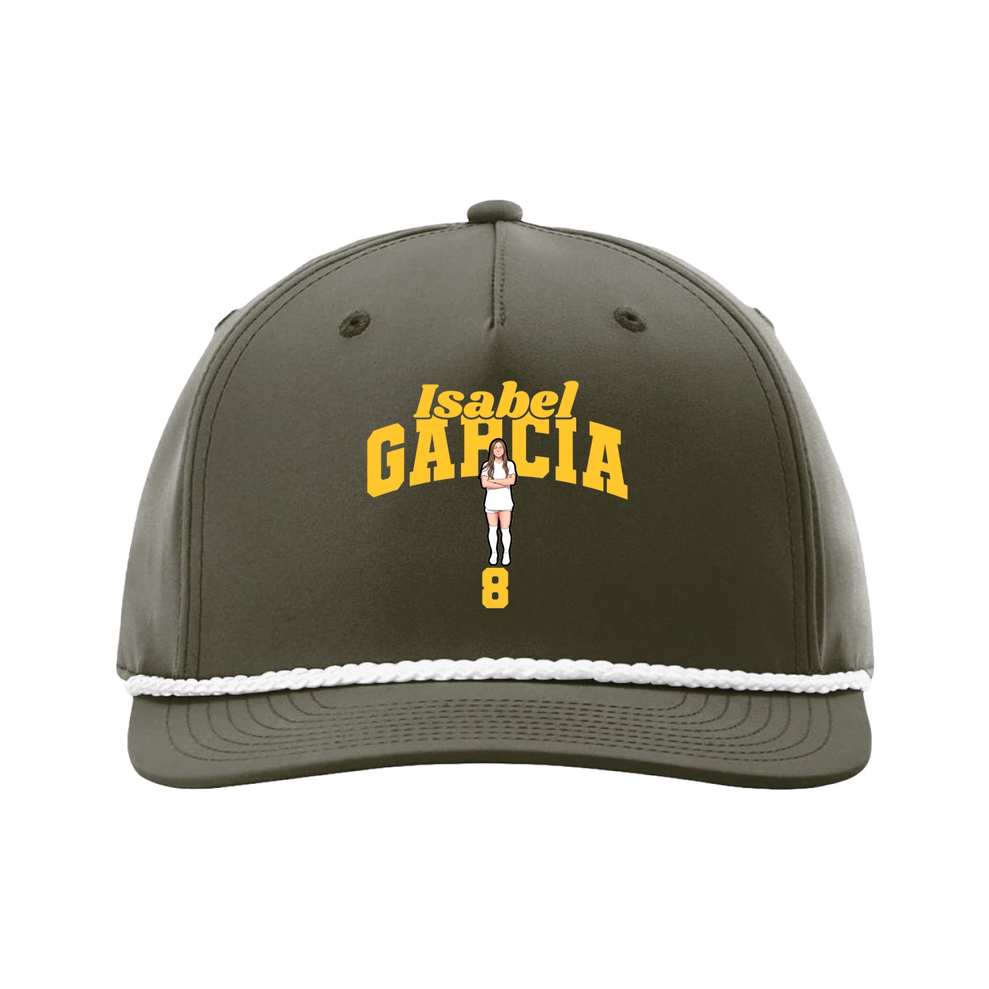 Five-Panel Classic Rope Cap — Signature Arch in Green