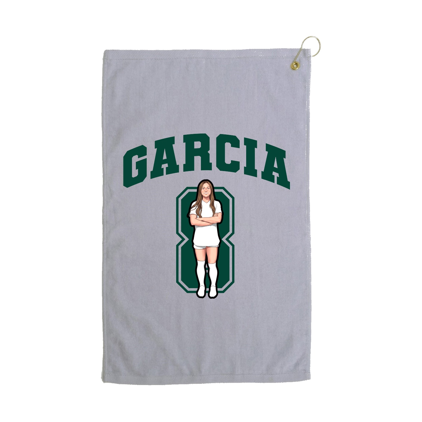 Golf Towel — Number in Grey
