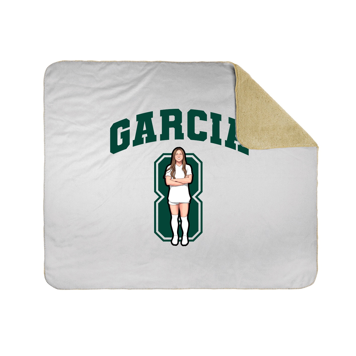 Throw Blanket — Number in White