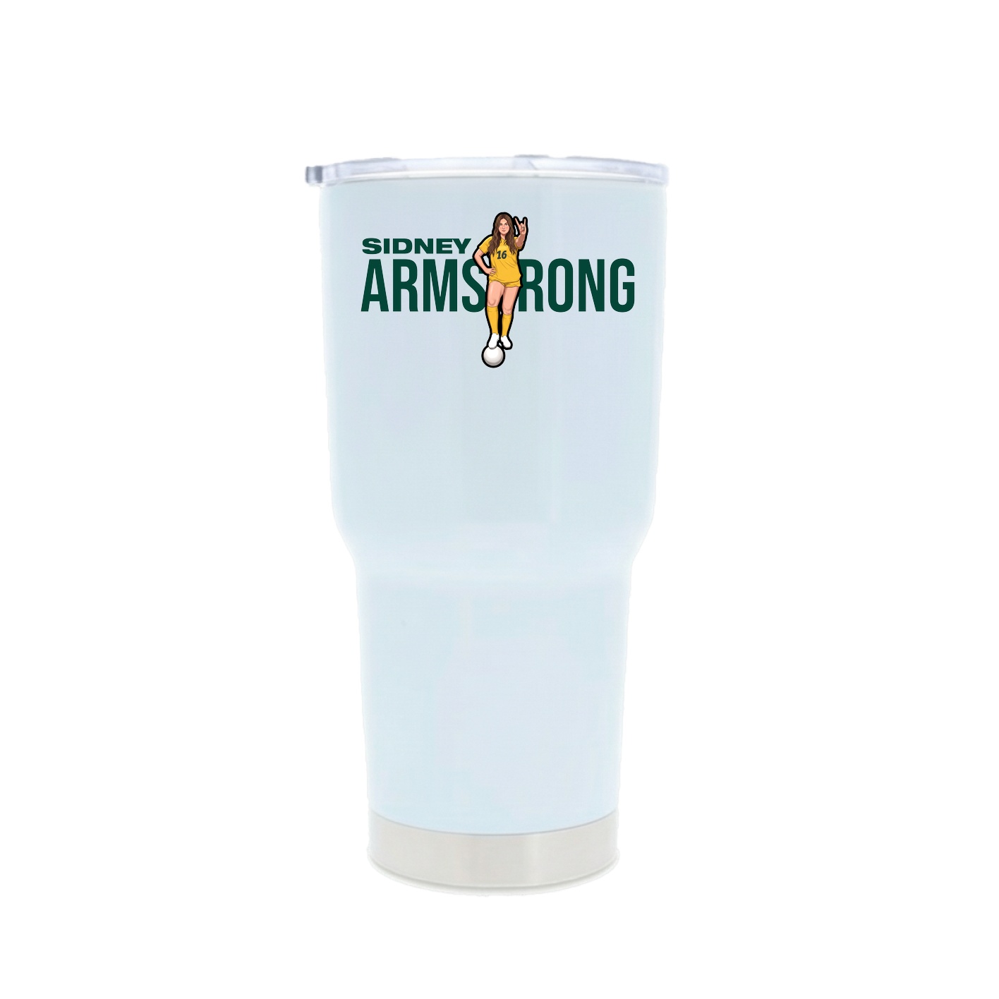 30oz Stainless Steel Tumbler — Player Name in White