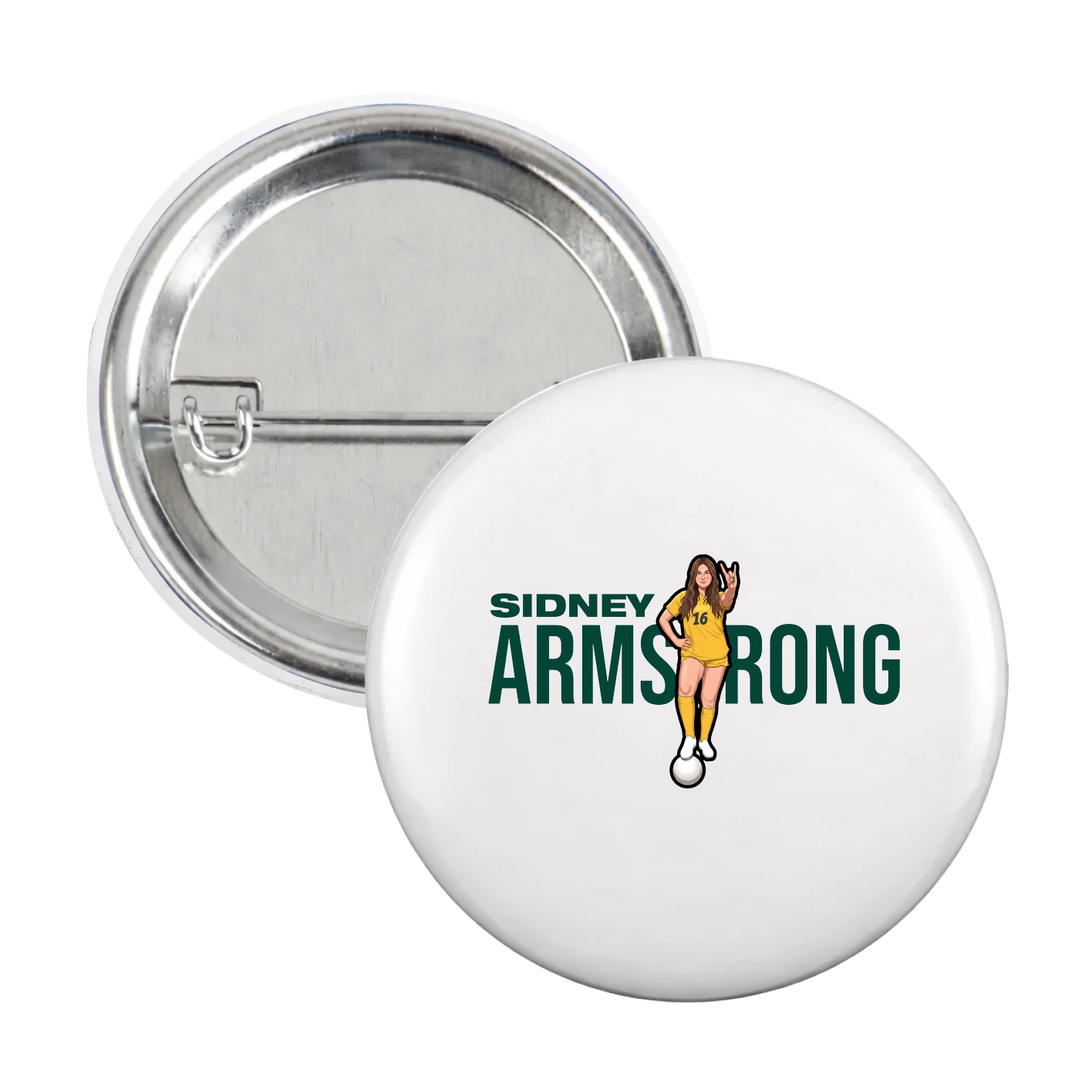 Game Day Button — Player Name in White
