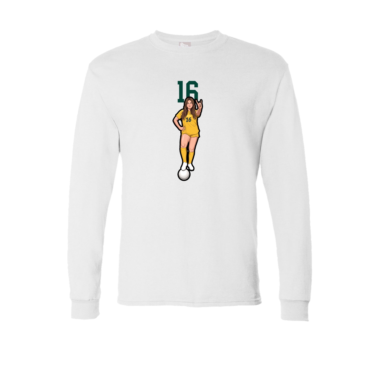 Long Sleeve Tee — Number Top in White