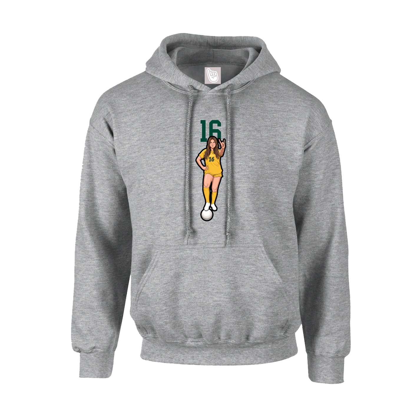 Youth Hoodie — Number Top in Grey