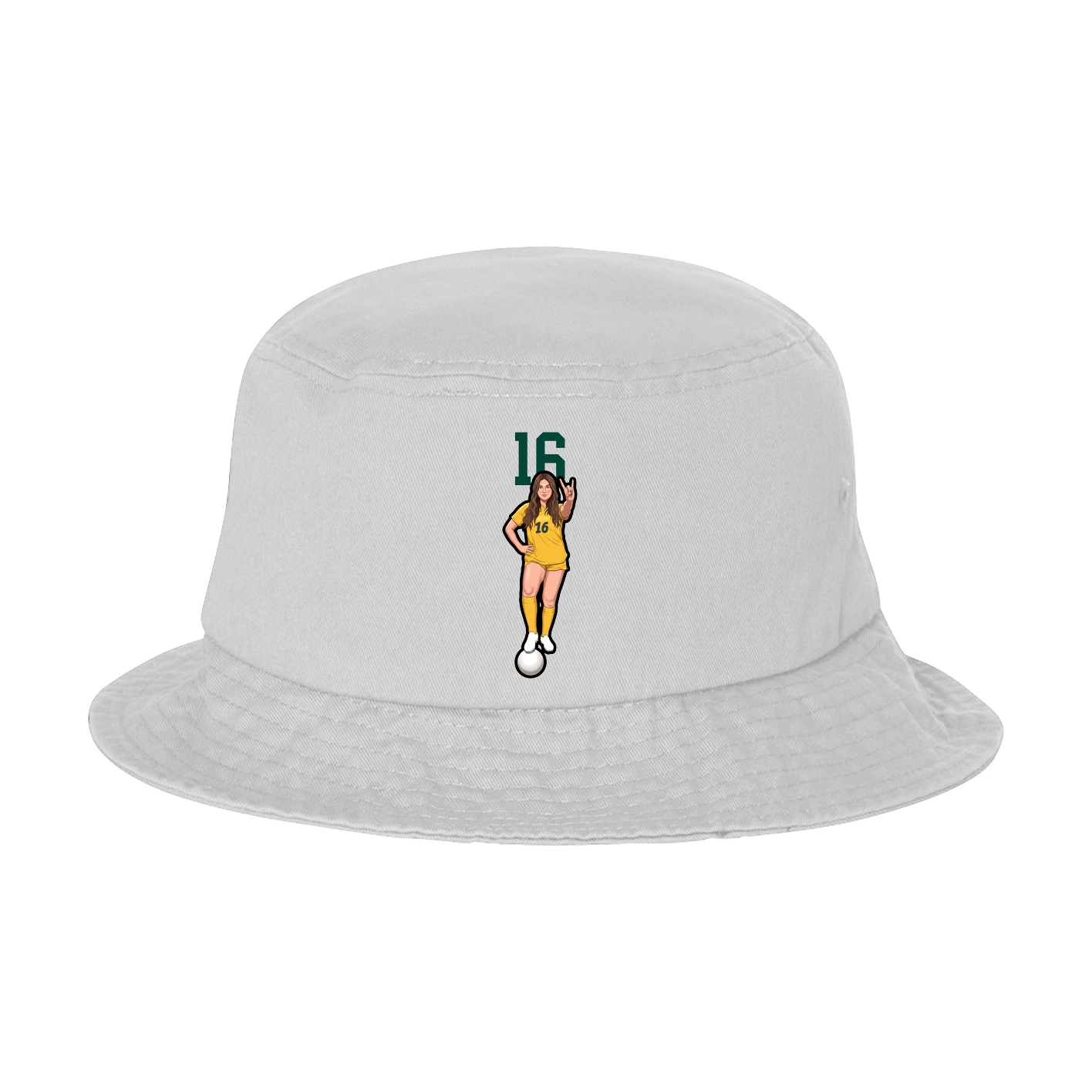 Bucket Cap — Number Top in White