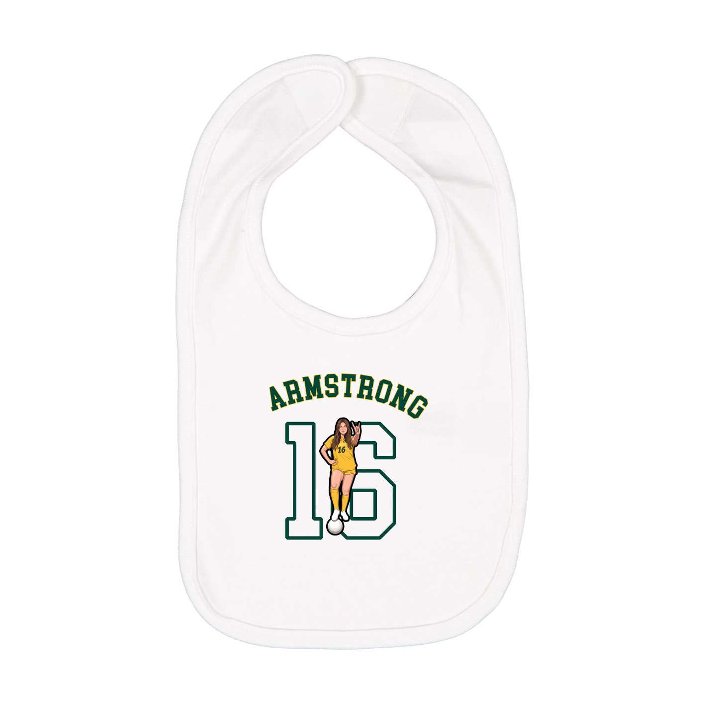 Infant Bib — Shirsey Arch in White