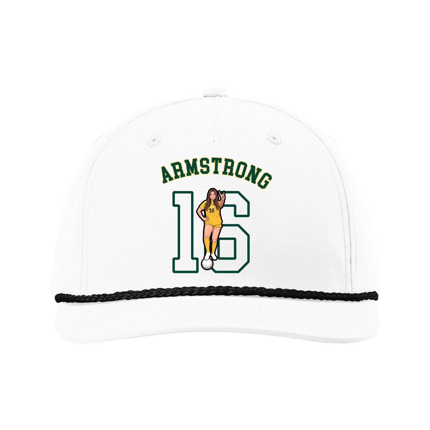 Five-Panel Classic Rope Cap — Shirsey Arch in White