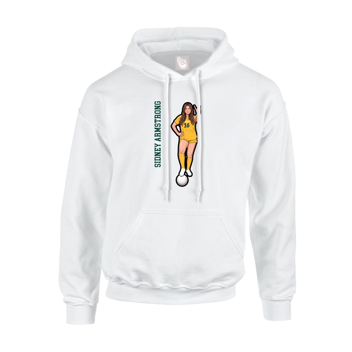 Hoodie — Name Vertical in White
