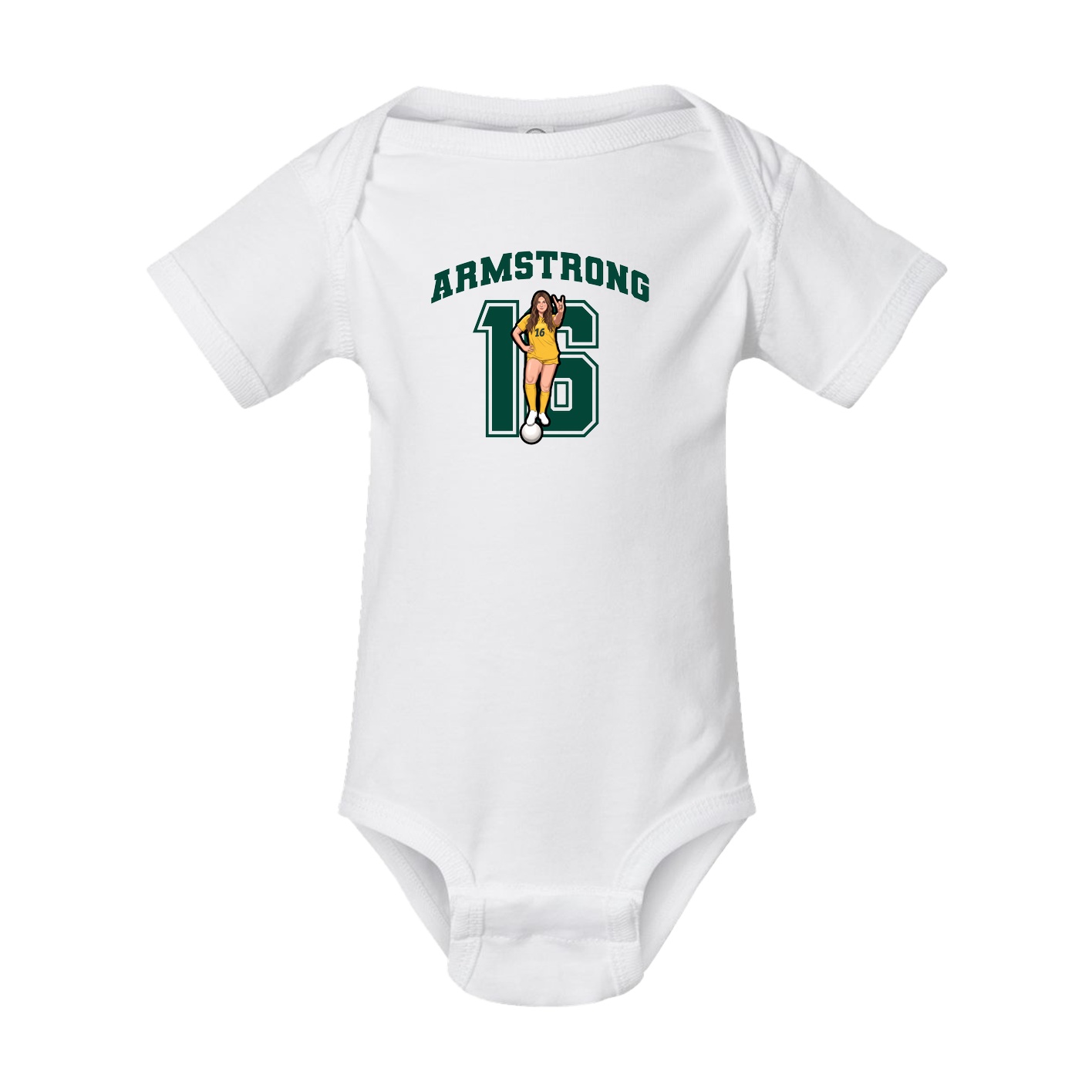 Baby Onesie — Number in White