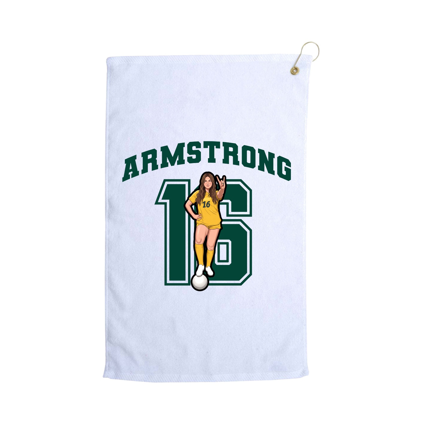 Golf Towel — Number in White